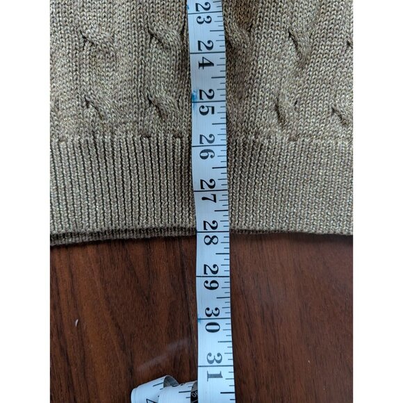 Lauren Ralph Lauren Cable Knit Metallic Gold 3X NWT - Picture 9 of 11